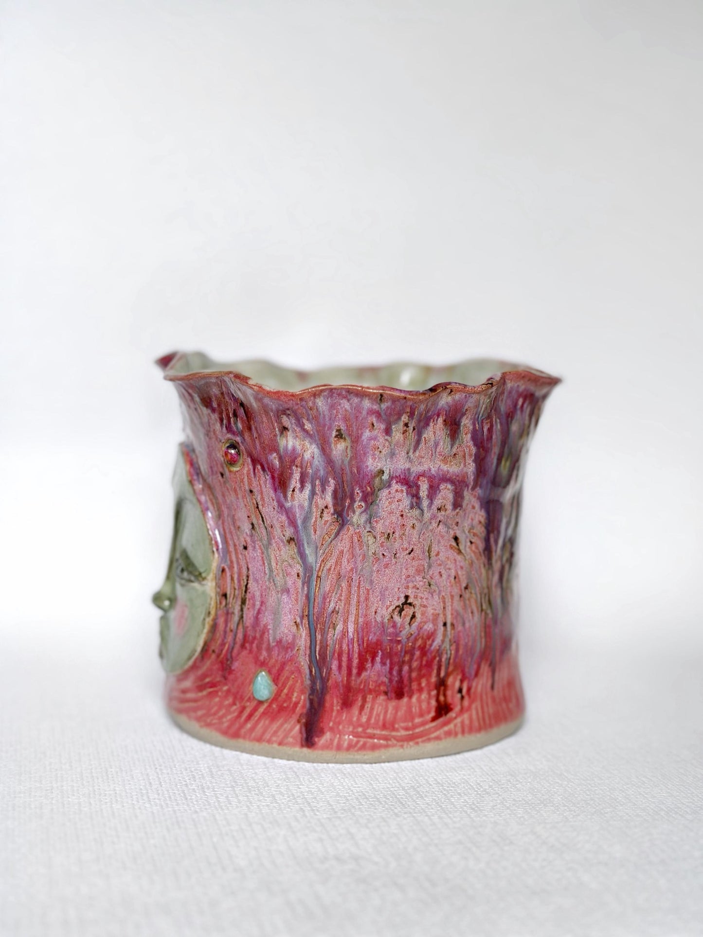 Blushing Green Face Plant Pot