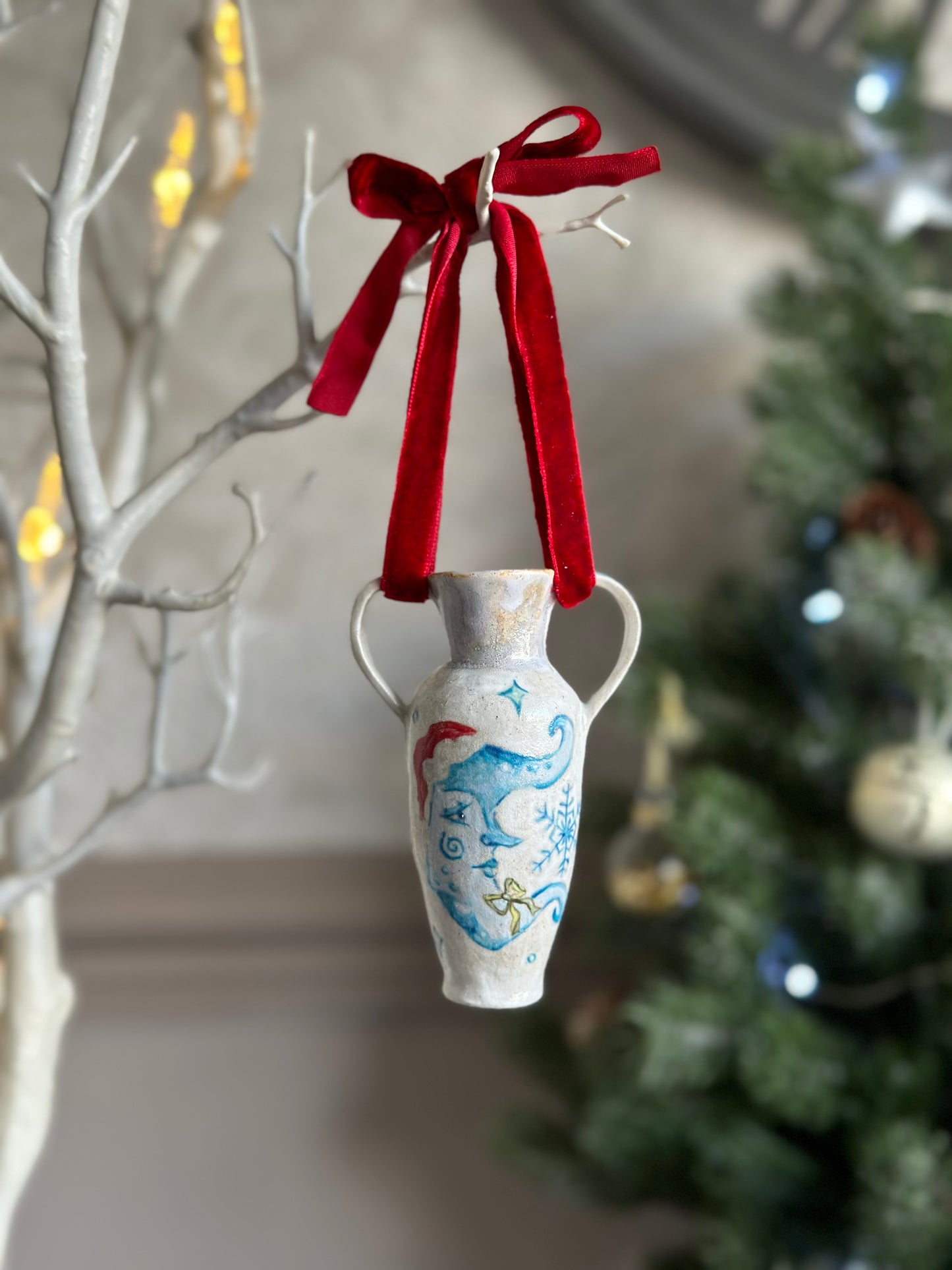 Winter Moon Mini Vase Ornament