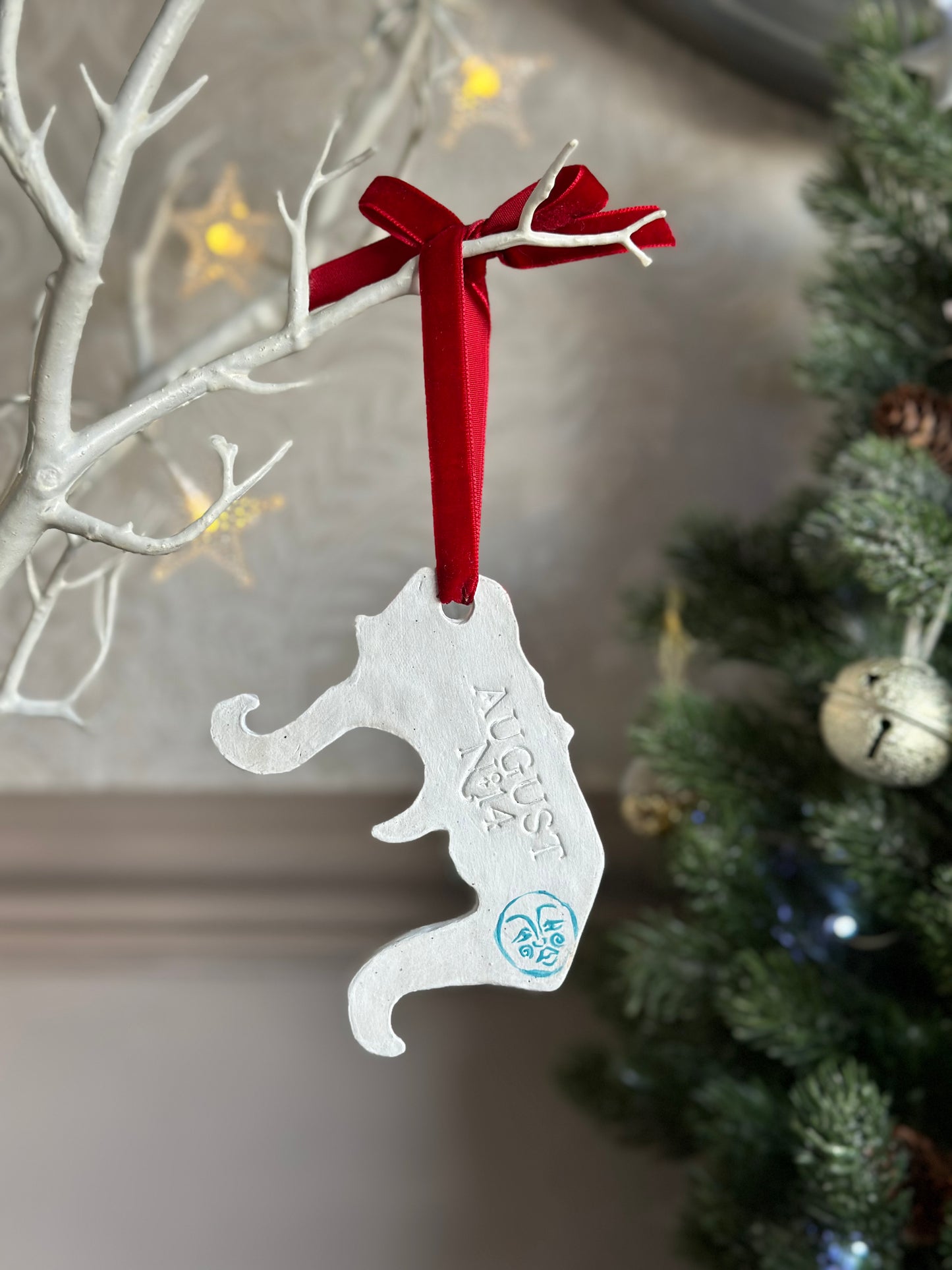 Santa Moon Ornament